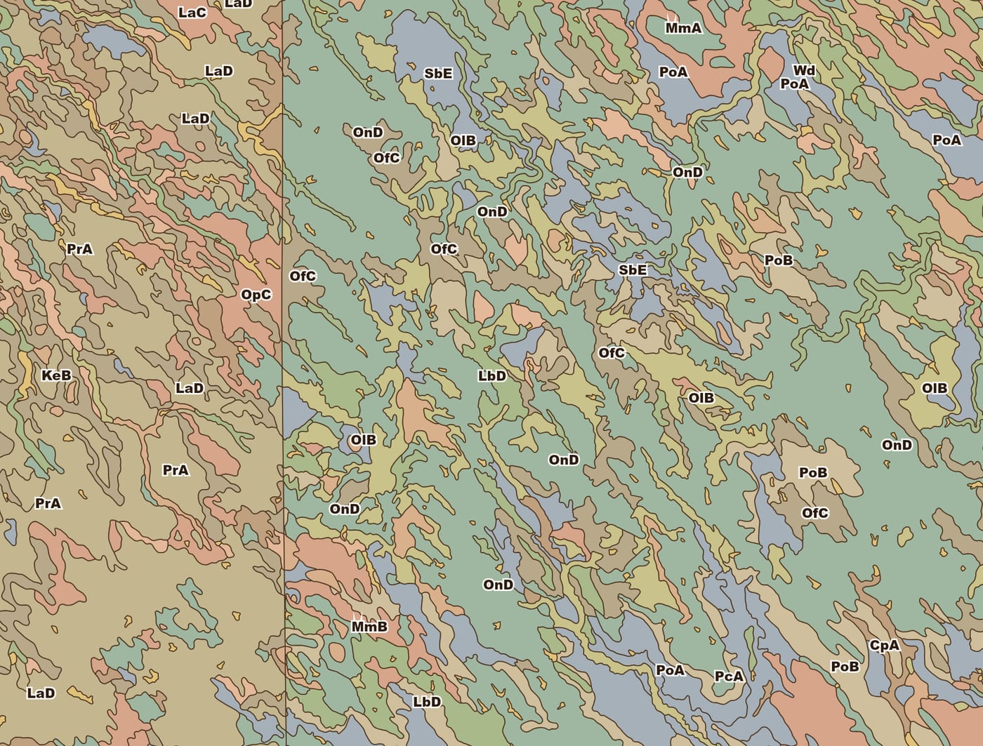 SSURGO soil map with map unit symbols