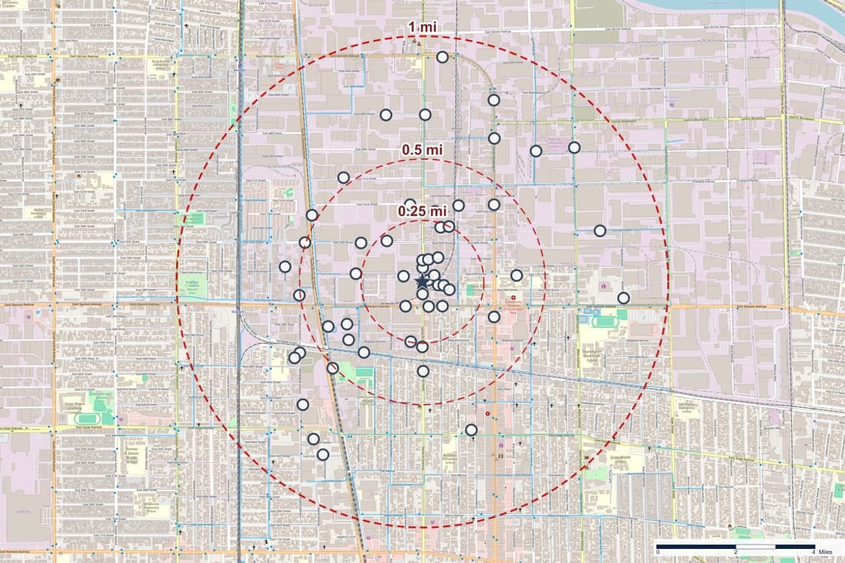 Geology map layer for the area around a subject property