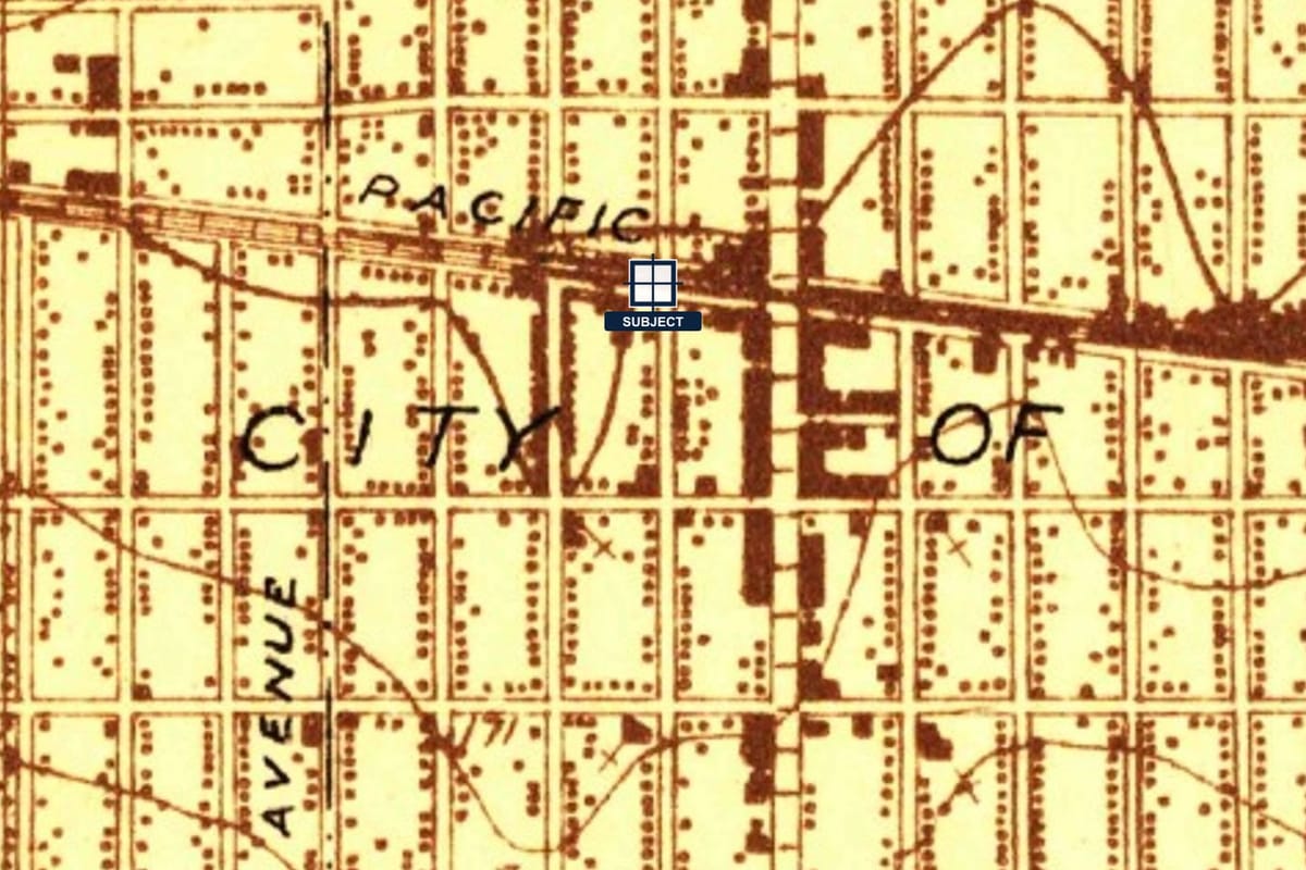 Historical USGS topographic sheet centered on the subject property